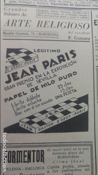 Collezionismo di Riviste e Giornali: JEAN PARIS PAPEL DE HILO PURO LIBRITO BLOC GASTON D'ARGY PARIS HOJA REVISTA A&Ntilde;O 1930