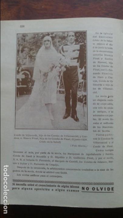 Collection Magazines and Newspapers: BODA CONDE DE VILLAVERDE Y BLANCA FINAT ALTA SOCIEDAD MADRILE&Ntilde;A MADRID .HOJA REVISTA A&Ntilde;O 1928