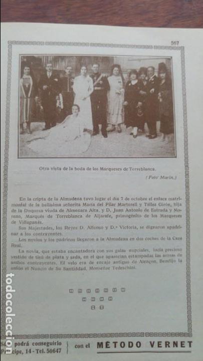 Collection Magazines and Newspapers: BODA MARQUES DE TORREBLANCA Y PILAR MARTORELL Y TELLEZ-GIRON MADRID .2 HOJAS REVISTA A&Ntilde;O 1928