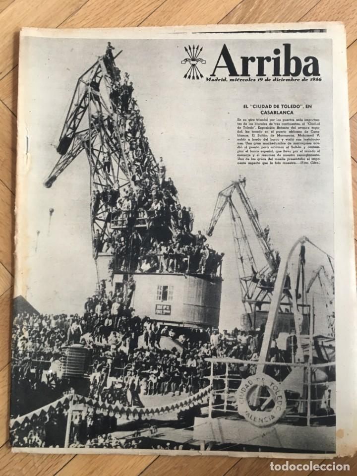 Sammeln von Zeitschriften und Zeitungen: ARRIBA (19-12-56)MELILLA CIUDAD DE TOLEDO MOHAMED V VIAJE A LA LUNA MARIONETAS BUDAPEST HUNGRIA JAEN