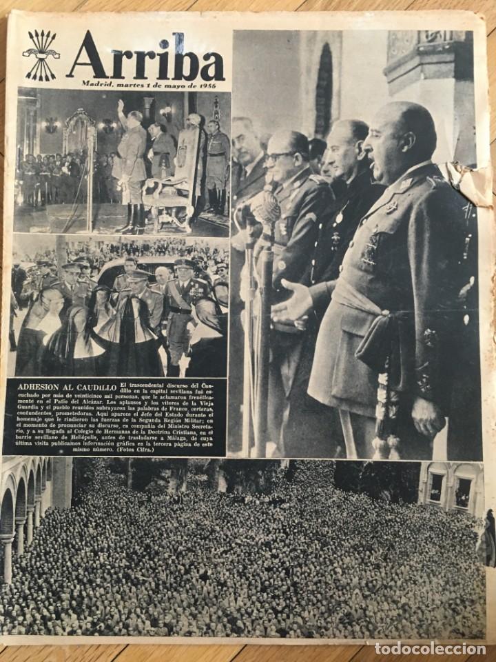 Collection Magazines and Newspapers: ARRIBA (1-5-56) ALCAZAR SEVILLA FRANCO MALAGA REAL MADRID MILAN COPA EUROPA