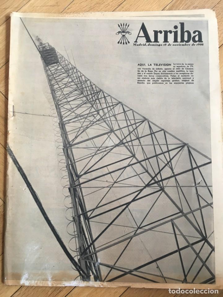 Sammeln von Zeitschriften und Zeitungen: ARRIBA (18-10-56) REPORTAJE TELEVISION TV LLUVIAS VALENCIA ALBACETE FORMOSA MOHAMED V