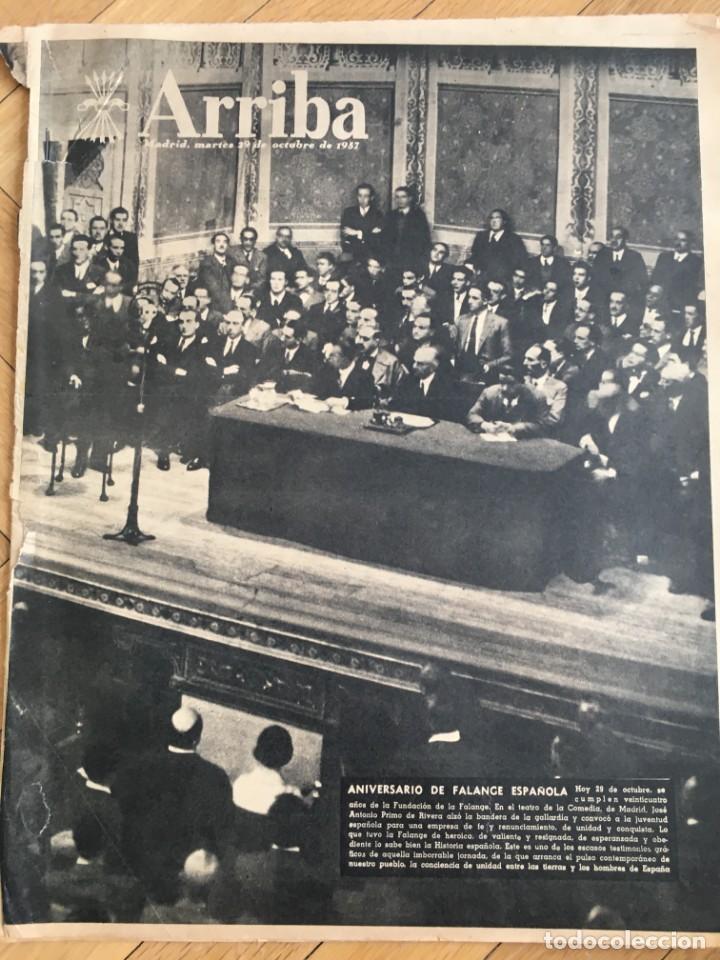 Sammeln von Zeitschriften und Zeitungen: ARRIBA (29-10-57) ANIVERSARIO FALANGE LIBANO VALENCIA ASTURIAS
