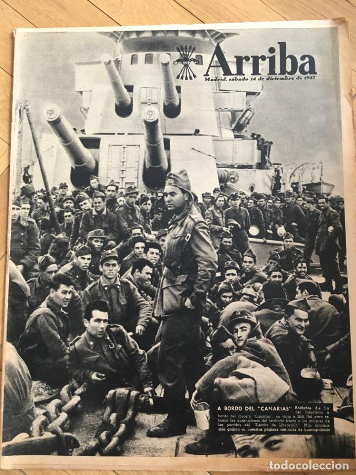 Sammeln von Zeitschriften und Zeitungen: ARRIBA (14-12-57) BUQUE CANARIAS SIDI IFNI EISENHOWER VALENCIA FUTBOL
