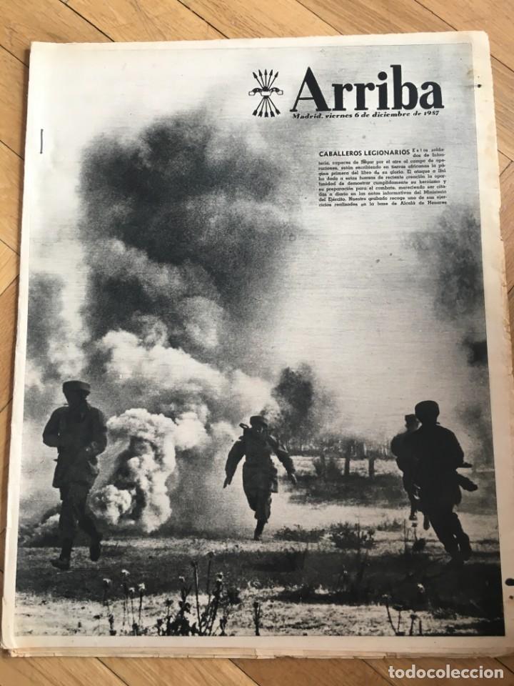 Coleccionismo de revistas y peri&oacute;dicos: ARRIBA (6-12-57) LEGION IFNI SATELITE TILIUIN ACEQUIAS TURIA OLIVAREROS DE JAEN AT. MADRID AARHUS
