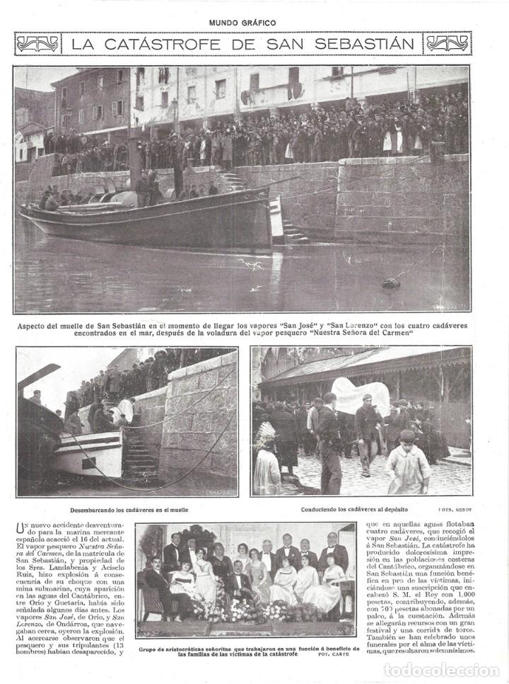 Collection Magazines and Newspapers: 1918 HOJA REVISTA SAN SEBASTI&Aacute;N MUELLE VAPOR SAN JOS&Eacute; Y SAN LORENZO CADAVERES EXPLOSI&Oacute;N PESQUERO