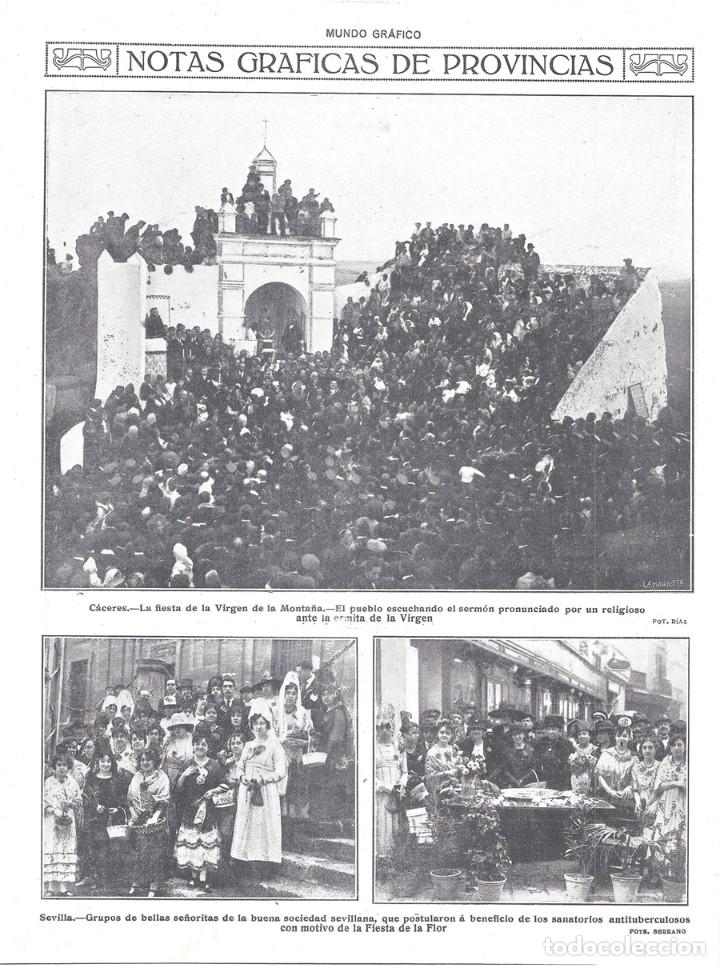 Collection Magazines and Newspapers: 1918 HOJA REVISTA C&Aacute;CERES FIESTA DE LA VIRGEN DE LA MONTA&Ntilde;A SERM&Oacute;N ERMITA