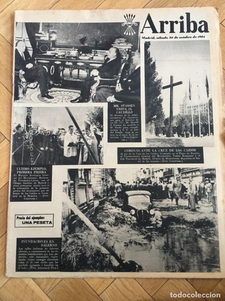 Sammeln von Zeitschriften und Zeitungen: ARRIBA (30-10-54) STASSEN PASEO ROSALES GOLF PUERTA HIERRO ITZEA FUNDACION FALANGE SAN ISIDRO IFNI