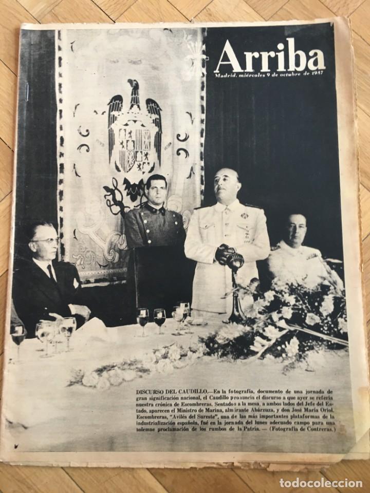 Sammeln von Zeitschriften und Zeitungen: ARRIBA (9-10-57) AVILES CARTAGENA CORDOBA BARCELONA PROYECTO VANGUARDIA SATELITE TORREJON DE ARDOZ
