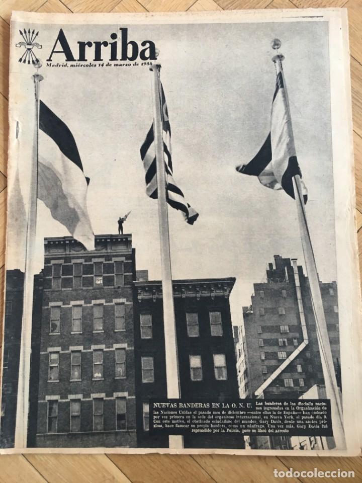 Collection Magazines and Newspapers: ARRIBA (14-3-56) ONU CINE VON BENDA JONS AGROMAN CAMPEON FUTBOL KOPA SUECA