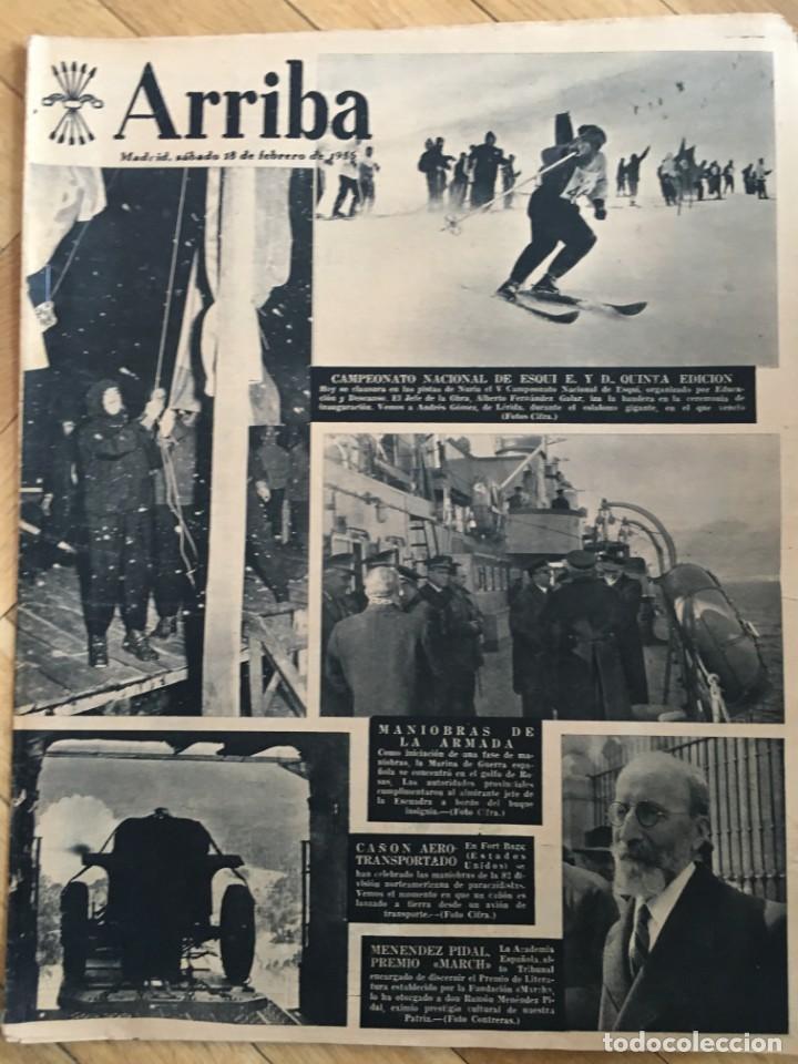 Sammeln von Zeitschriften und Zeitungen: ARRIBA (18-2-56) PISTAS NURIA ESQUI VIENA DIEGO SALAS POMBO MINEROS