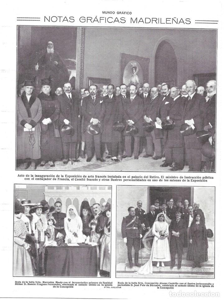 Coleccionismo de revistas y peri&oacute;dicos: 1918 HOJA REVISTA MADRID BODA MERCEDES MASIP RAM&Oacute;N FRAGUAS -C. ALONSO CASTRILLO JOS&Eacute; POLO DE BERNAB&Eacute;