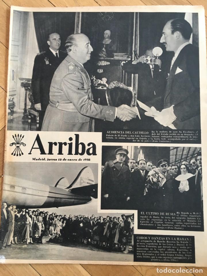 Sammeln von Zeitschriften und Zeitungen: ARRIBA (12-1-56) LA HABANA SARGENTO CAVERO AVILA DIA DE LA FALANGE