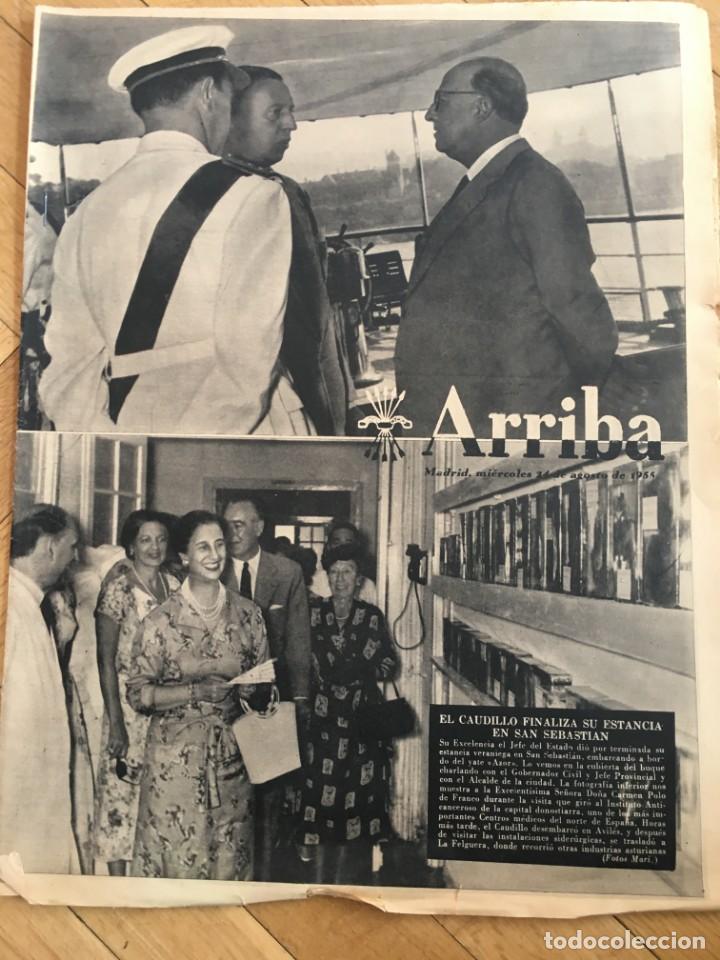 Sammeln von Zeitschriften und Zeitungen: ARRIBA (24-8-55) SAN SEBASTIAN EEUU SOCIEDAD IBERICA DEL NITROGENO ASTURIAS AVILES EL PENDO