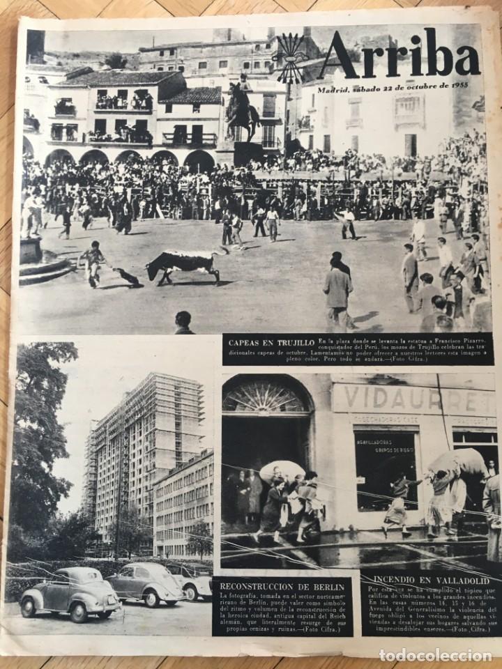Sammeln von Zeitschriften und Zeitungen: ARRIBA (22-10-55) CAPEAS TRUJILLO INCENDIO VALLADOLID HOMENAJE MUJER DEL MINERO