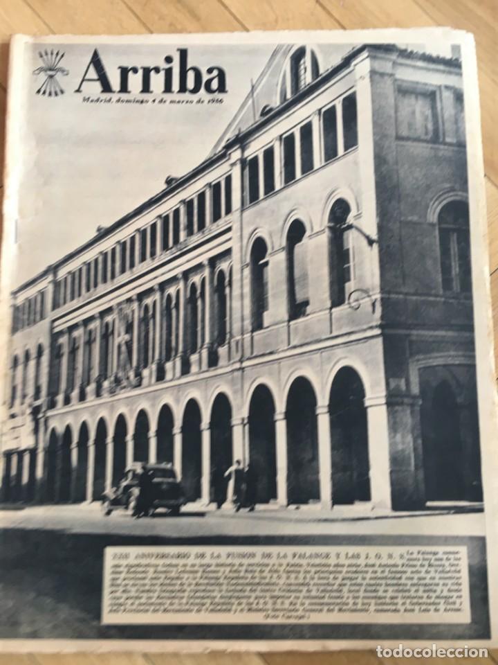 Coleccionismo de Revistas y Peri&oacute;dicos: ARRIBA (4-3-56) MIGUEL ALVAREZ LIMBO POSITANO MONTE SAN ANGELO MONUMENTO A MANOLETE CELTA