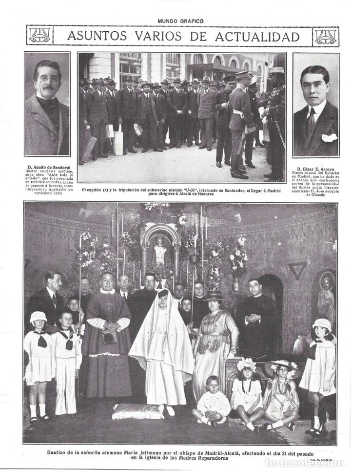 Sammeln von Zeitschriften und Zeitungen: 1918 HOJA REVISTA MADRID TRIPULACI&Oacute;N SUBMARINO ALEMAN U-56 - ESCRITOR ADOLFO DE SANDOVAL