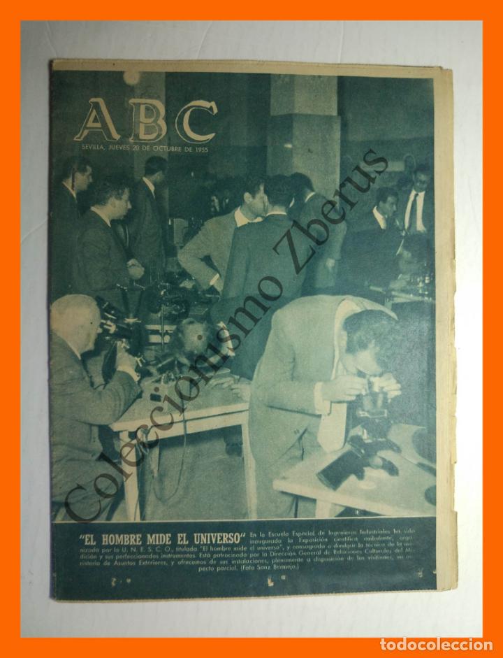 Coleccionismo de Revistas y Peri&oacute;dicos: ABC 20 Octubre 1955 - Torres C&uacute;pulas Sevilla; Martinez Monta&ntilde;es de Alcal&aacute; la Real; Imprenta Guasp