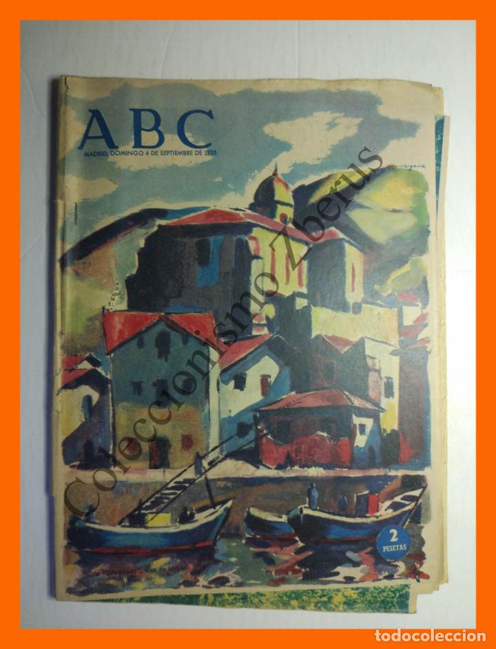 Coleccionismo de Revistas y Peri&oacute;dicos: ABC 4 Septiembre 1955 - La muerte en El Prado; Cosecha de seda; Castillo de Santorcaz