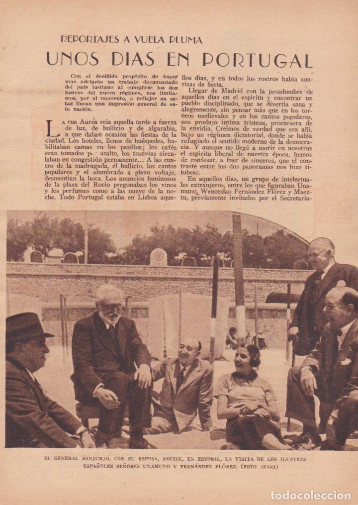 Coleccionismo de revistas y peri&oacute;dicos: Unos d&iacute;as en Portugal ( general Sanjurjo, Unamuno. Fern&aacute;ndez Florez ) - 1935