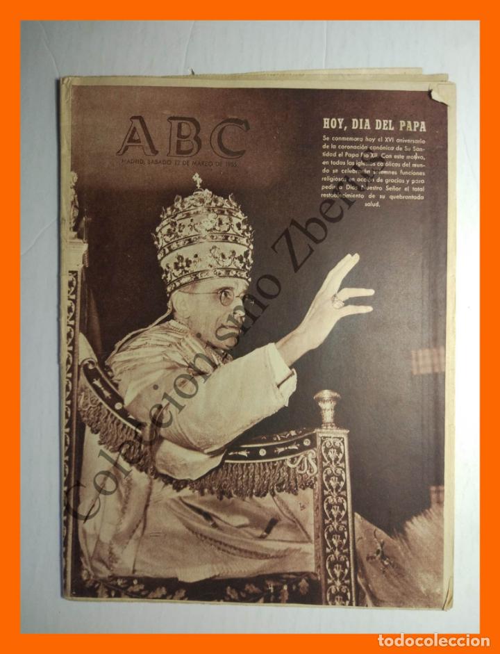 Coleccionismo de Revistas y Peri&oacute;dicos: ABC 12 Marzo 1955 - Descubrimiento en Capilla Sixtina; Canci&oacute;n La Pulga