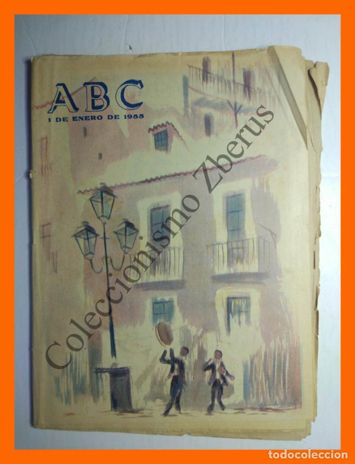 Coleccionismo de Revistas y Peri&oacute;dicos: ABC 1 Enero 1955 - Resumen del a&ntilde;o 1954: Art&iacute;stico, deportivo, visitantes ilustres, politica