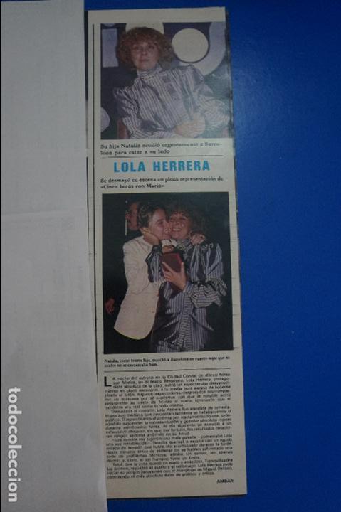 Coleccionismo de Revistas y Peri&oacute;dicos: RECORTE REPORTAJE CLIPPING DE LOLA HERRERA REVISTA SEMANA N&ordm; 2093 PAG 37 L53