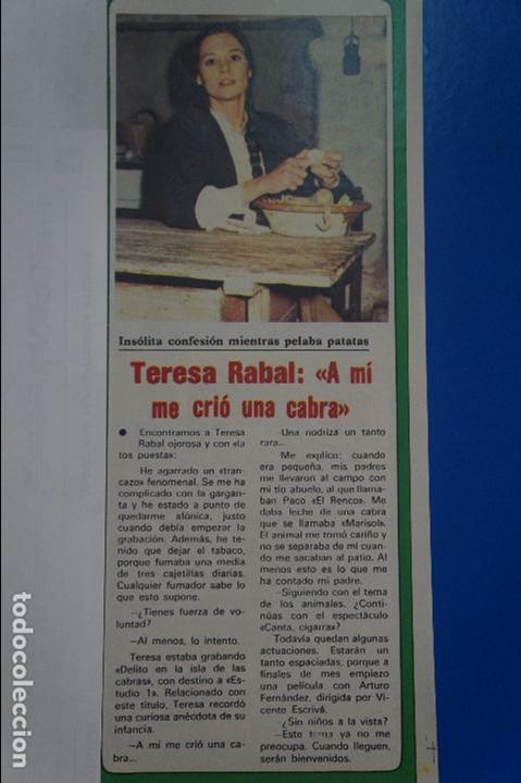Coleccionismo de Revistas y Peri&oacute;dicos: RECORTE REPORTAJE CLIPPING DE TERESA RABAL REVISTA SEMANA N&ordm; 2089 PAG 61 L 49