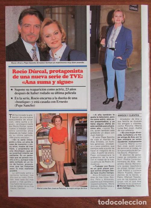 Coleccionismo de Revistas y Peri&oacute;dicos: RECORTE SEMANA 2966 1996 ROC&Iacute;O D&Uacute;RCAL, PEPE SANCHO, MAR&Iacute;A LUISA SAN JOS&Eacute;
