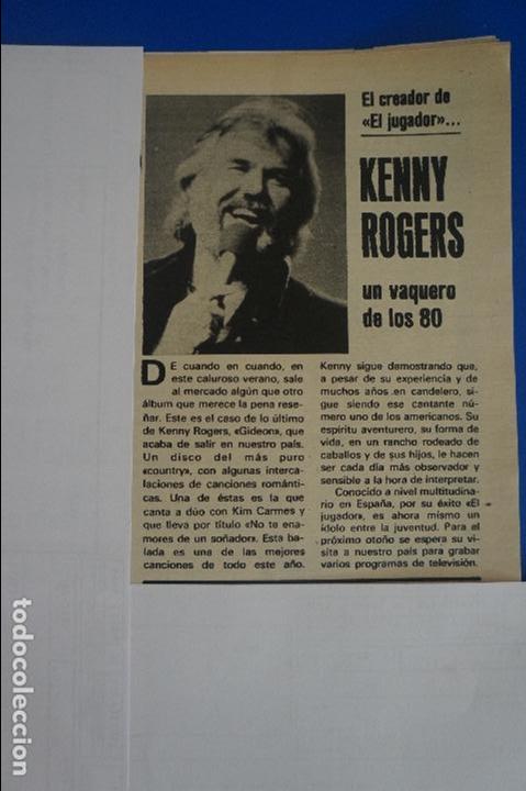 Coleccionismo de Revistas y Peri&oacute;dicos: RECORTE REPORTAJE CLIPPING DE KENNY ROGERS REVISTA SEMANA N&ordm; 2115 PAG 55