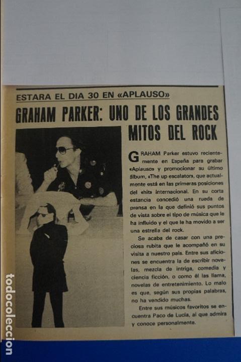 Coleccionismo de Revistas y Peri&oacute;dicos: RECORTE REPORTAJE CLIPPING DE GRAHAM PARKER APLAUSO REVISTA SEMANA N&ordm; 2115 PAG 57