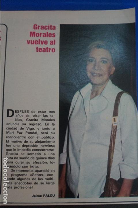 Coleccionismo de Revistas y Peri&oacute;dicos: RECORTE REPORTAJE CLIPPING DE GRACITA MORALES GENTE REVISTA SEMANA N&ordm; 2108 PAG 23 L60
