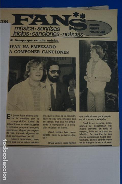 Coleccionismo de Revistas y Peri&oacute;dicos: RECORTE REPORTAJE CLIPPING DE CANTANTE IVAN REVISTA SEMANA N&ordm; 2105 PAG 17 L60