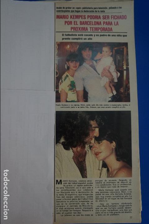 Coleccionismo de Revistas y Peri&oacute;dicos: RECORTE REPORTAJE CLIPPING DE MARIO KEMPES F.C. BARCELONA REVISTA SEMANA N&ordm; 2105 PAG 77 L60