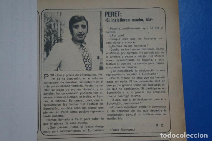 Coleccionismo de Revistas y Peri&oacute;dicos: RECORTE REPORTAJE CLIPPING DE PERET EUROVISION 1972 REVISTA SEMANA N&ordm; 1660 PAG 9 L55