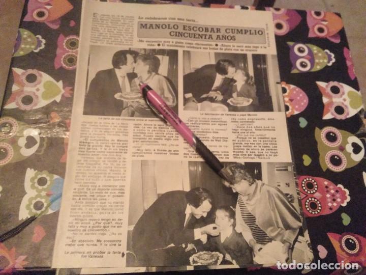 Coleccionismo de Revistas y Peri&oacute;dicos: ANTIGUO RECORTE REVISTA 3 PAGINAS MANOLO ESCOBAR 50 A&Ntilde;OS 1 PAGINA Y ISABEL PREYSLER CIRUGIA 2 PAGINA
