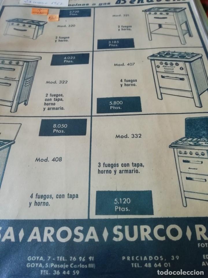Coleccionismo de Revistas y Peri&oacute;dicos: Anuncio de cocinas Benavent en 1957 en recorte (R4430) 1 p&aacute;gina diario ABC de ese a&ntilde;o