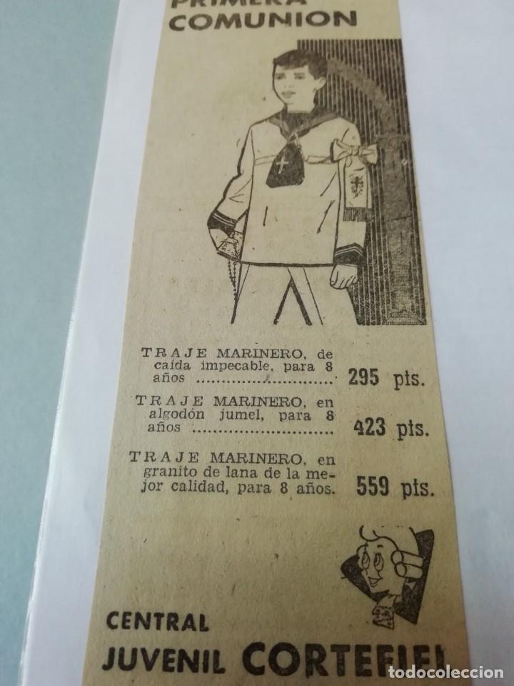 Coleccionismo de Revistas y Peri&oacute;dicos: Anuncio Cortefiel en 1957 en recorte (R4435) de diario ABC de ese a&ntilde;o