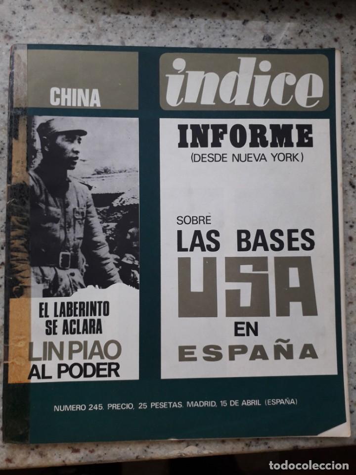 Coleccionismo de Revistas y Peri&oacute;dicos: INDICE 245 ABRIL 1969.invasion de checoslovaquia.El engranaje de Sartre.Ni comunismo ni capitalismo