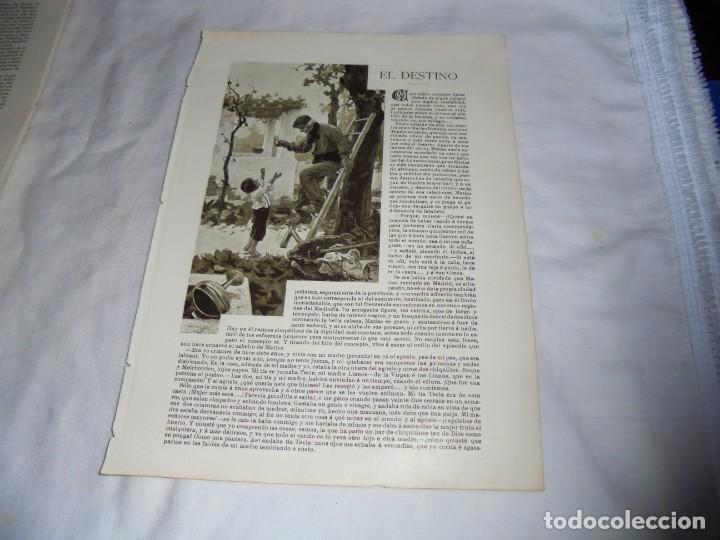 Coleccionismo de Revistas y Peri&oacute;dicos: EL DESTINO POR EMILIA PARDO BAZAN DIBUJOS MENENDEZ BRINGA HOJA DE REVISTA BLANCO Y NEGR0 1902