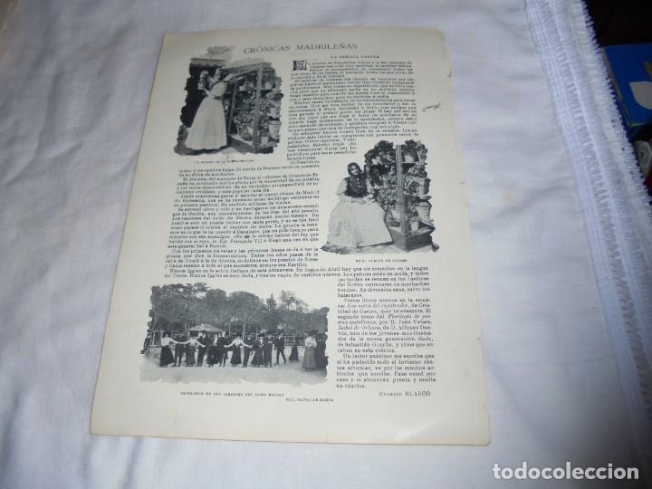 Coleccionismo de Revistas y Peri&oacute;dicos: CRONICAS MADRILE&Ntilde;AS POR EUSEBIO BLASCO/CALENDARIO ABRIL SEMANA 1 HOJA DE REVISTA BLANCO Y NEGR0 1902