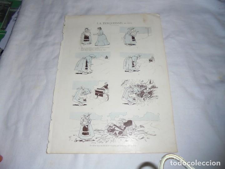 Coleccionismo de Revistas y Peri&oacute;dicos: LA TERQUEDAD POR ROJAS/TAURO CALENDARIO ABRIL SEMANA 14.HOJA DE REVISTA BLANCO Y NEGR0 1902