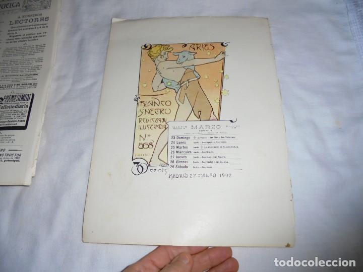 Coleccionismo de Revistas y Peri&oacute;dicos: ARIES CALENDARIO MARZO SEMANA 12.DIBUJO DE VARELA/LORELEY HOJA DE REVISTA BLANCO Y NEGR0 1902