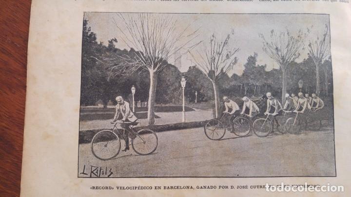 Coleccionismo de Revistas y Peri&oacute;dicos: RECORD VELOCIPEDICO EN BARCELONA JOSE CUTRE / SAGASTA A BORDO DEL VAPOR SITGES EN ALICANTE A&Ntilde;O 1896