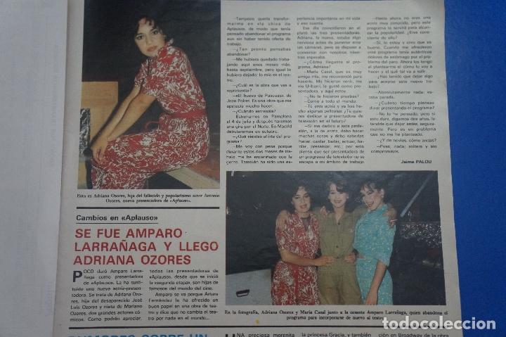 Collection Magazines and Newspapers: RECORTE REPORTAJE CLIPPING DE ADRIANA OZORES AMPARO LARRA&Ntilde;AGA APLAUSO REVISTA SEMANA N&ordm; 2159 PAG 37