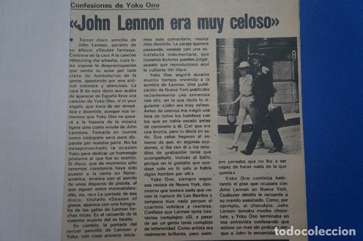 Coleccionismo de Revistas y Peri&oacute;dicos: RECORTE REPORTAJE CLIPPING DE JOHN LENNON REVISTA SEMANA N&ordm; 2156 P&Aacute;G 97 L54