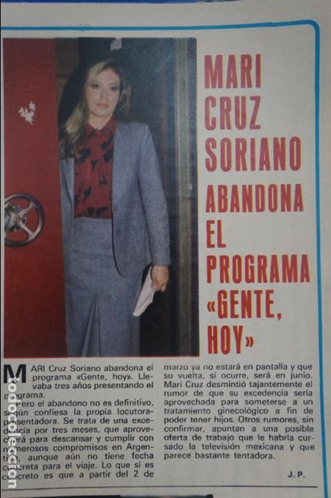 Coleccionismo de Revistas y Peri&oacute;dicos: RECORTE REPORTAJE CLIPPING DE MARI CRUZ SORIANO GENTE HOY REVISTA SEMANA N&ordm; 2143 P&Aacute;G 63