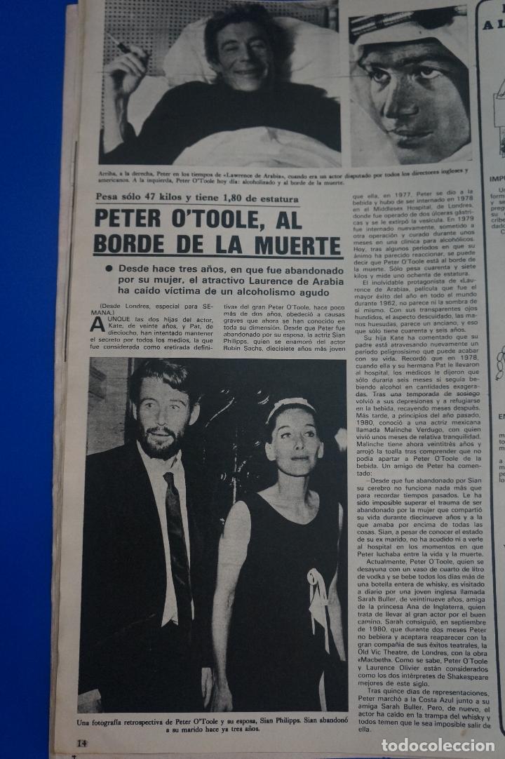 Coleccionismo de Revistas y Peri&oacute;dicos: RECORTE REPORTAJE CLIPPING DE PETER O'TOOLE LAURENCE DE ARABIA REVISTA SEMANA N&ordm; 2138 P&Aacute;G 14