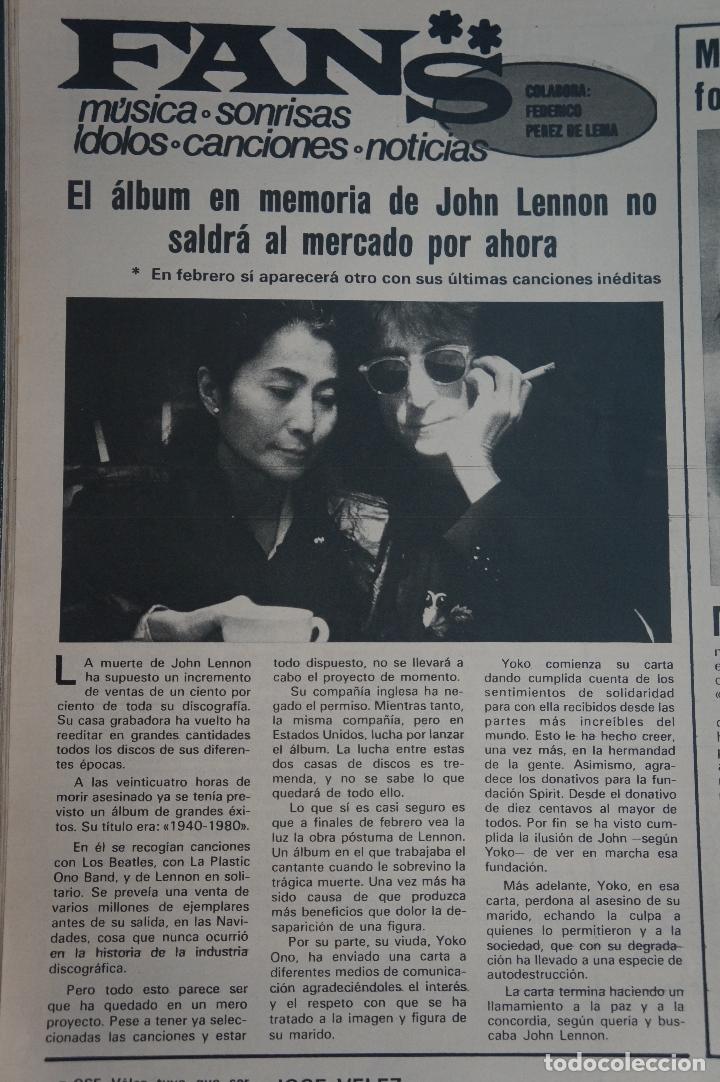 Collezionismo di Riviste e Giornali: RECORTE REPORTAJE CLIPPING DE JOHN LENNON REVISTA SEMANA N&ordm; 2138 P&Aacute;G 70