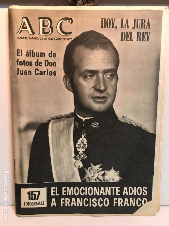 Coleccionismo de Revistas y Peri&oacute;dicos: ABC DEL 22 DE NOVIEMBRE DEL 75 - EL REY JURA